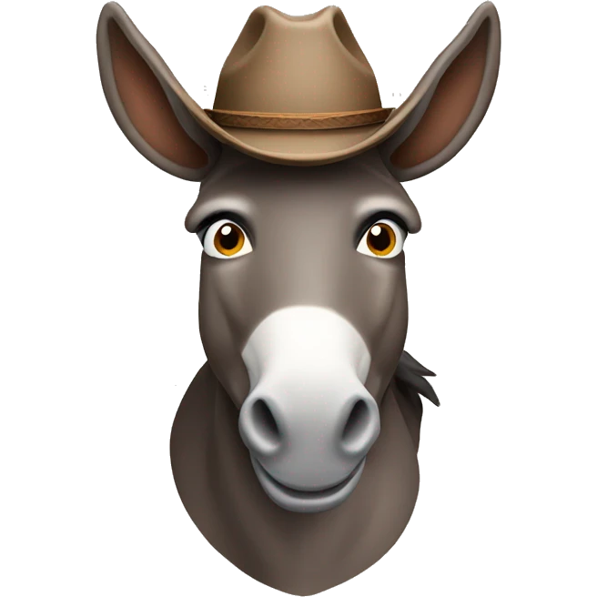 Donkey with a cowboy hat emoji