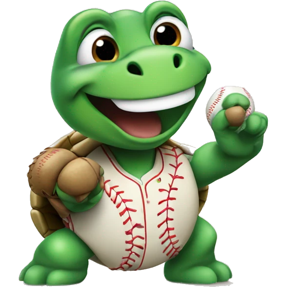 Turtle playing baseball emoji