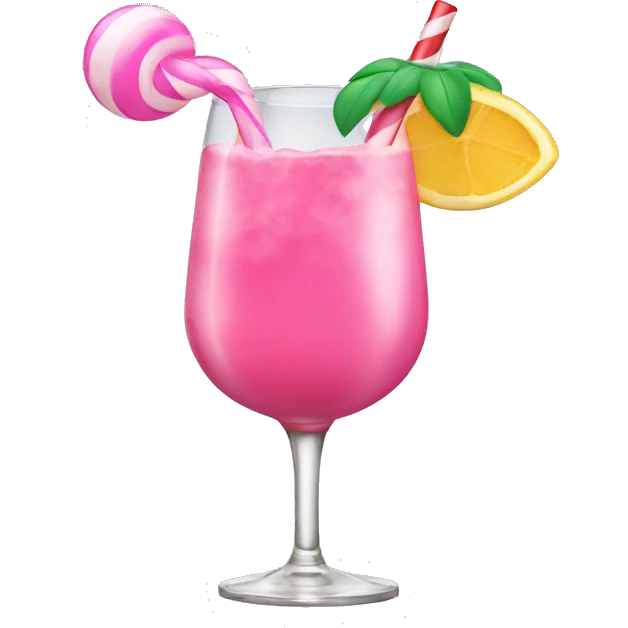 Coctail with bubble gum emoji