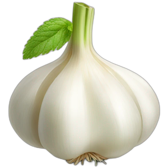 Garlic with mint emoji