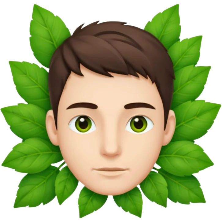 Adam, with fresh green leaves woven together emoji