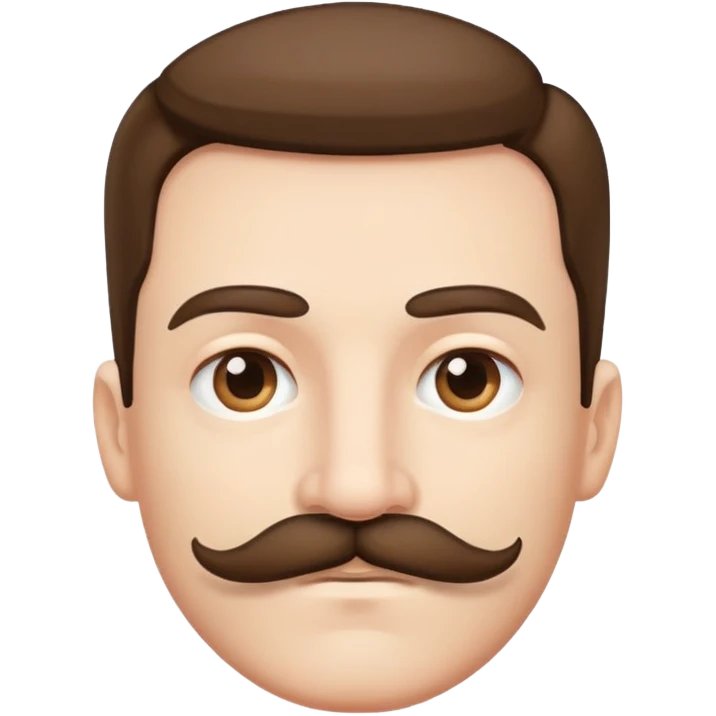 Straight face, with a mustache  emoji