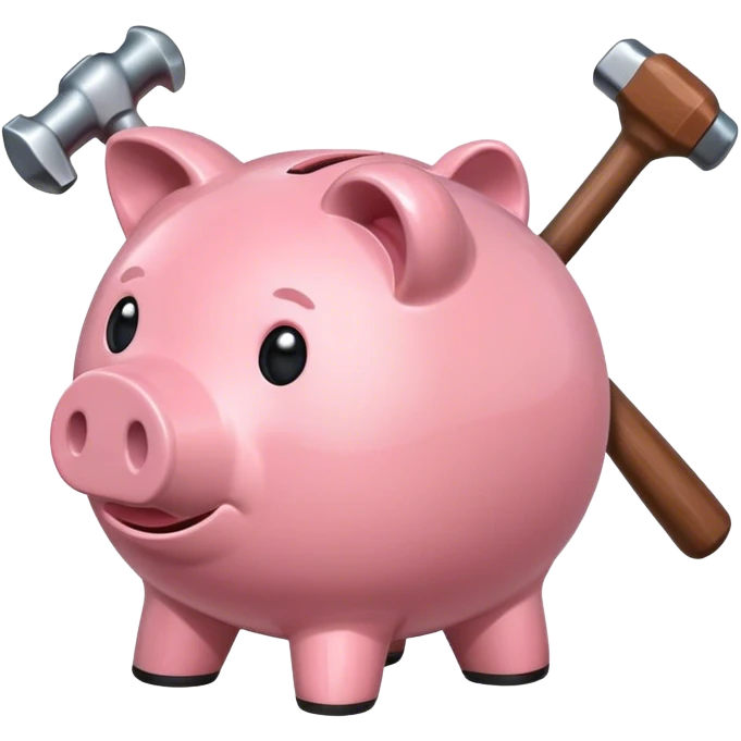 Piggy bank and hammer emoji