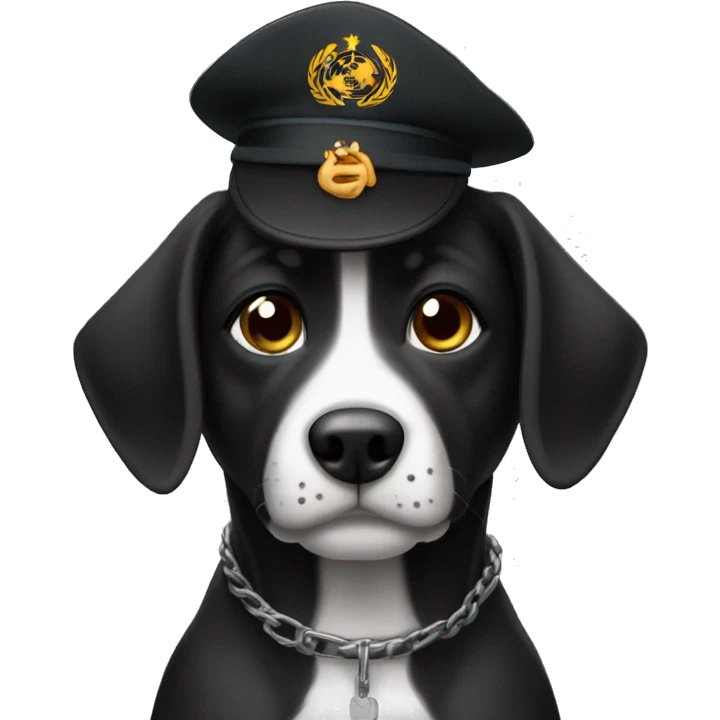 Un perro negro con la tripa blan emoji