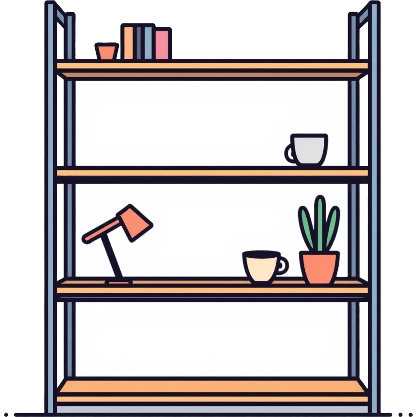 Modern minimalist shelving unit emoji