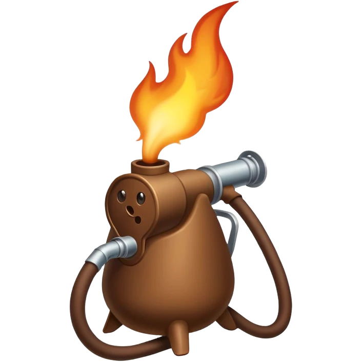 Flame thrower of poop emoji