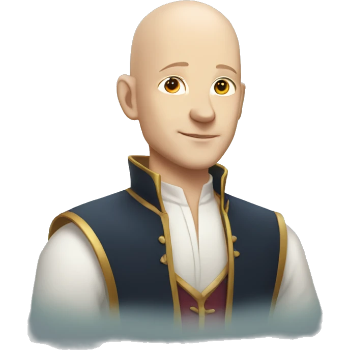 pointed ears bald white men with a magical look emoji