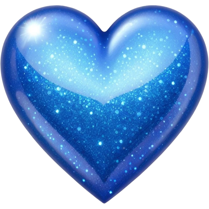 glitter heart with blue sparkles emoji