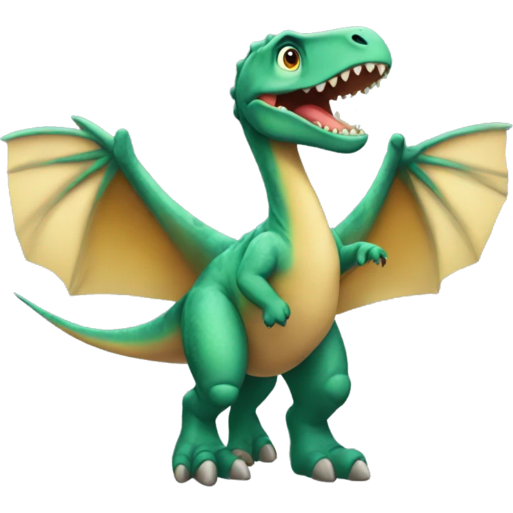 dinosaur with a wing emoji