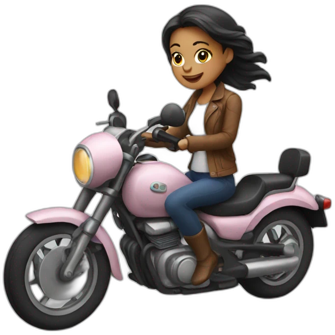 Girl on motorbike emoji