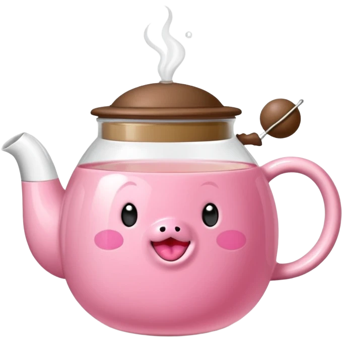 Orsacchiotto con fiocco coquette rosa con un bubbone tea in mano emoji