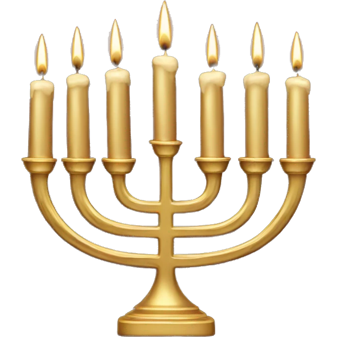 Gold Menorah with 8 candles emoji