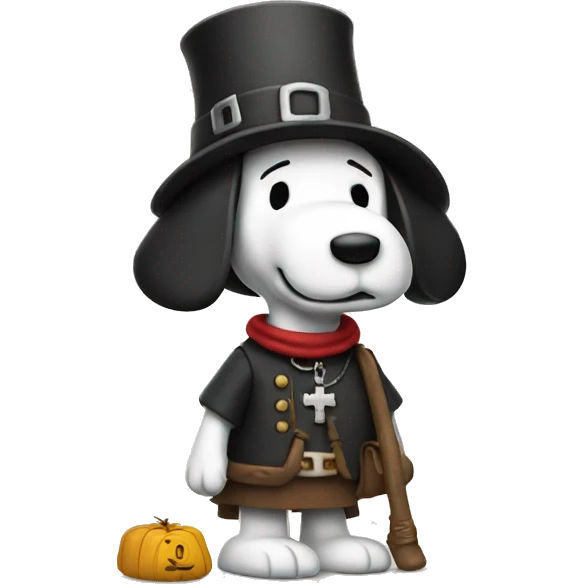 Snoopy as a pilgrim  emoji