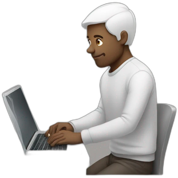 white man working on macbook emoji
