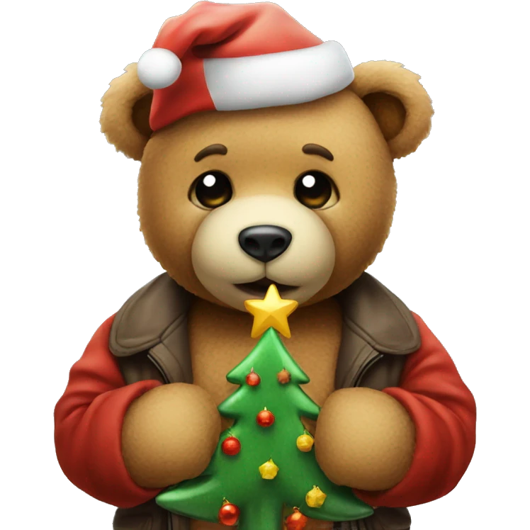 Teddybear with xmas emoji