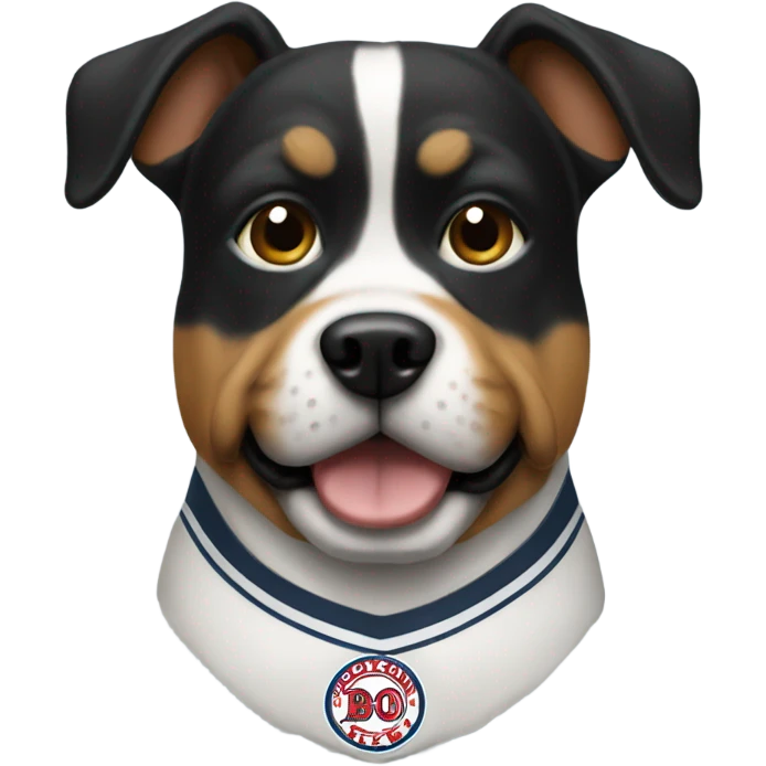 Dog wearing a Boston fleet jersey  emoji