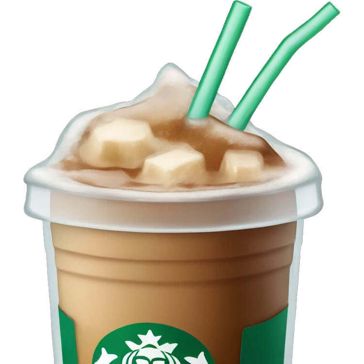 Starbuck ice coffee with ice cubes emoji