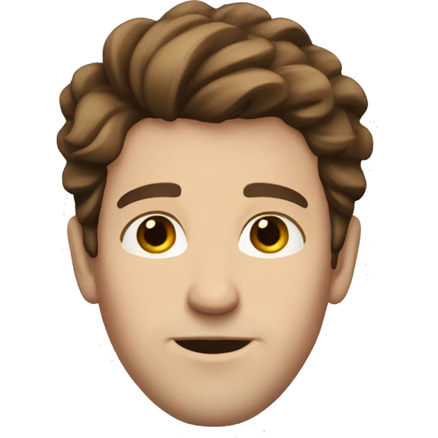 white guy shortg brown hair brown eyes no beard emoji