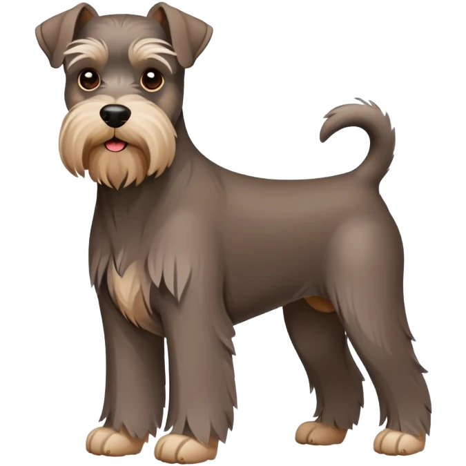 brown schnauzer dog full body emoji