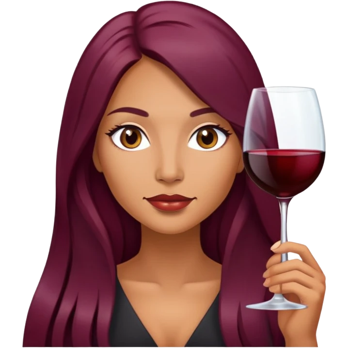 Wine colored hair Latina long hair  emoji