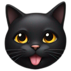 Black cat sticking tongue emoji