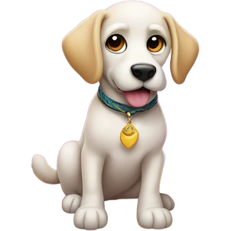 Dog riding a flying carpet  emoji