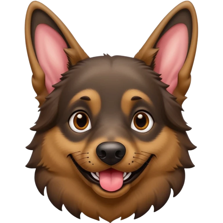 cartoon style dark German Shepherd dog with longer tongue hanging out  emoji
