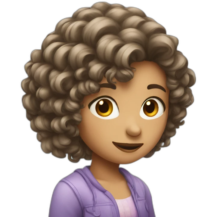 strigth hair withe girl playing with a cellphone emoji
