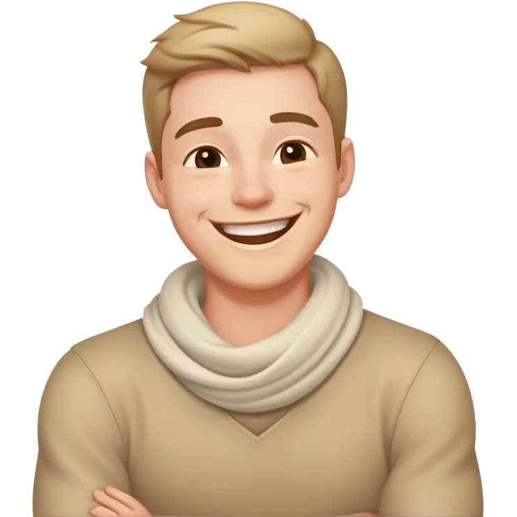 a guy laughing with arms around neck emoji