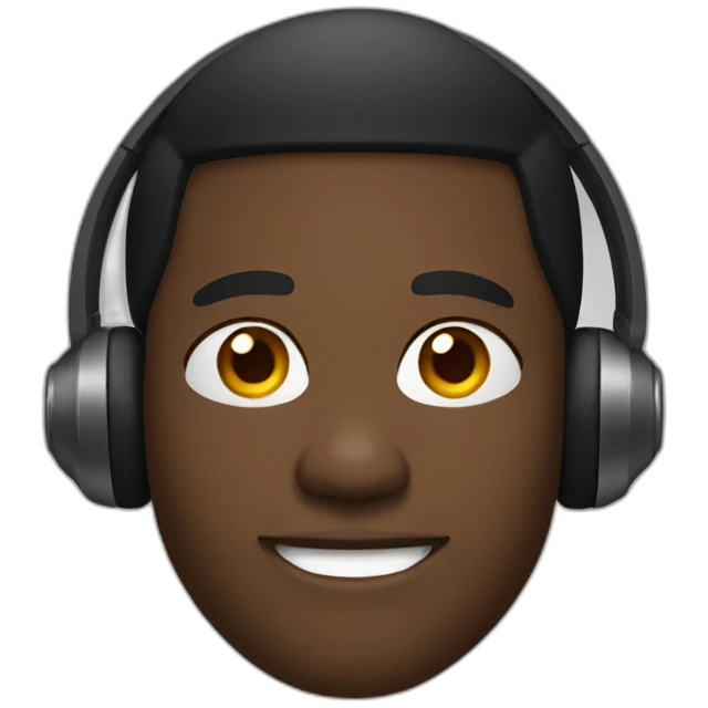 Black man with headphones emoji
