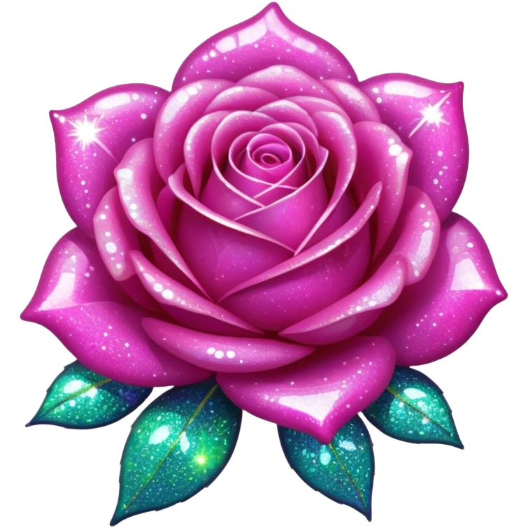 glitter fucsia rose emoji