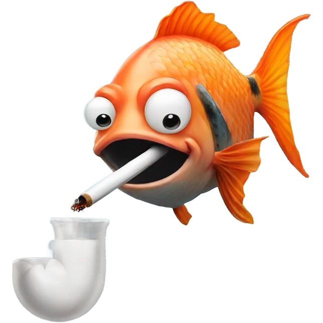 Fish smoking emoji
