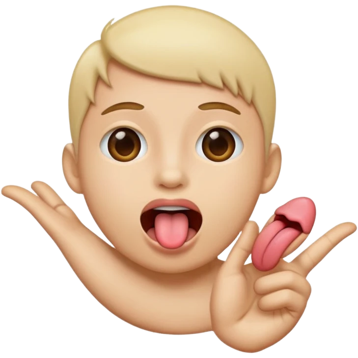 Tongue out with open hand  emoji