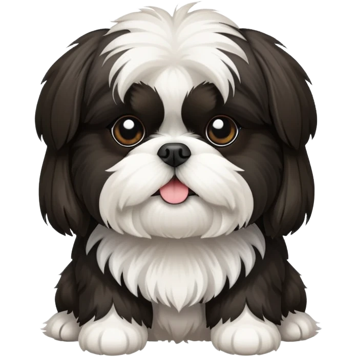 Black and white Shih Tzu emoji