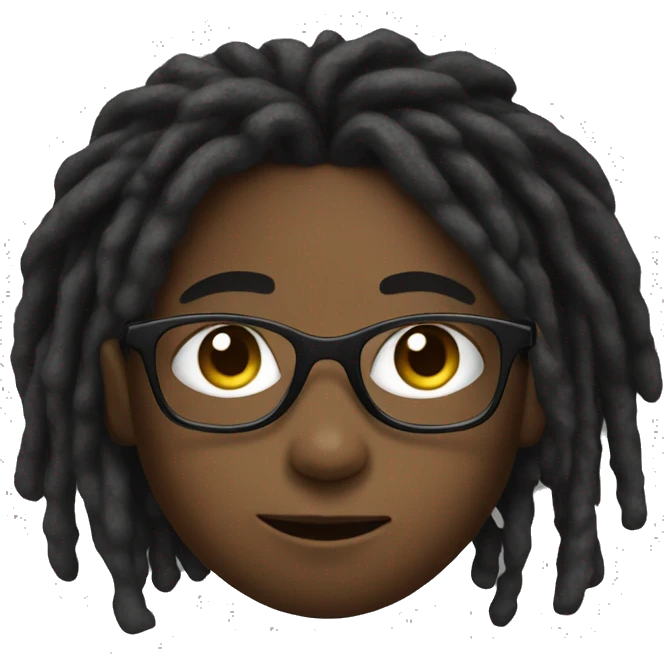 african kid with dreads and glasses emoji