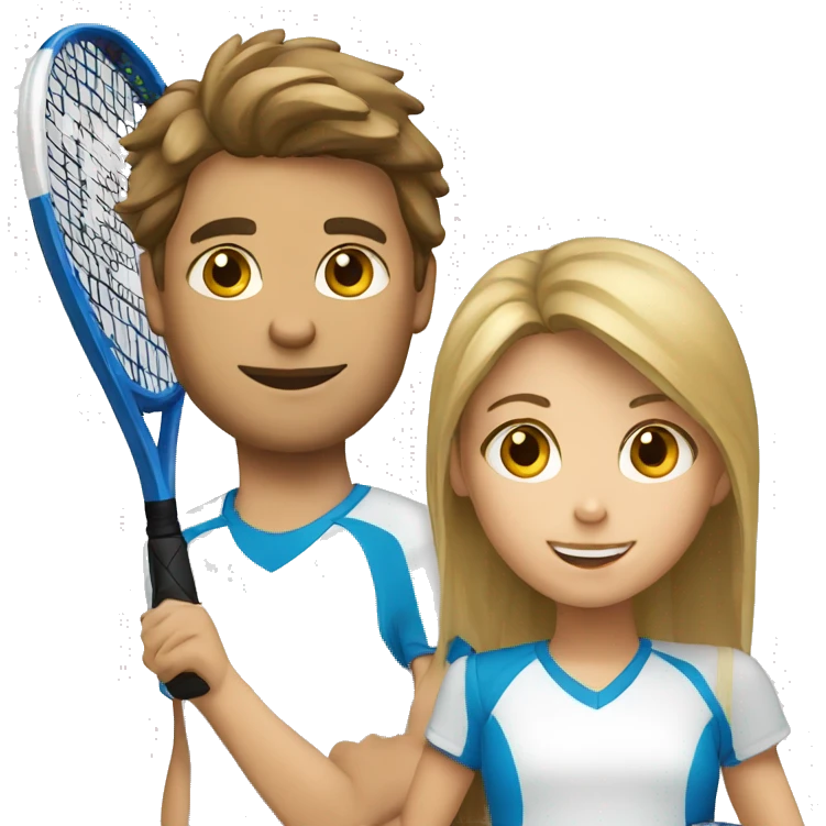 girl padel tennis player and boy runner emoji
