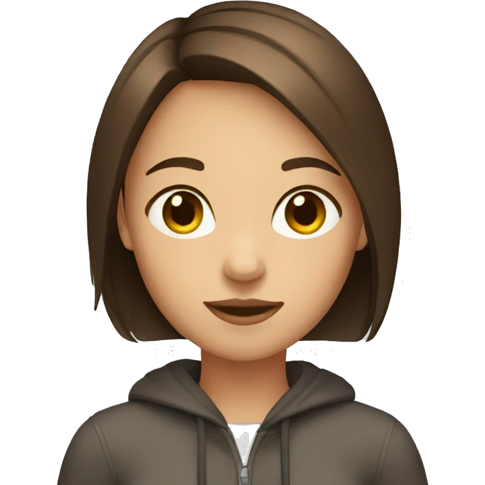 Girl with short straight brown hair emoji