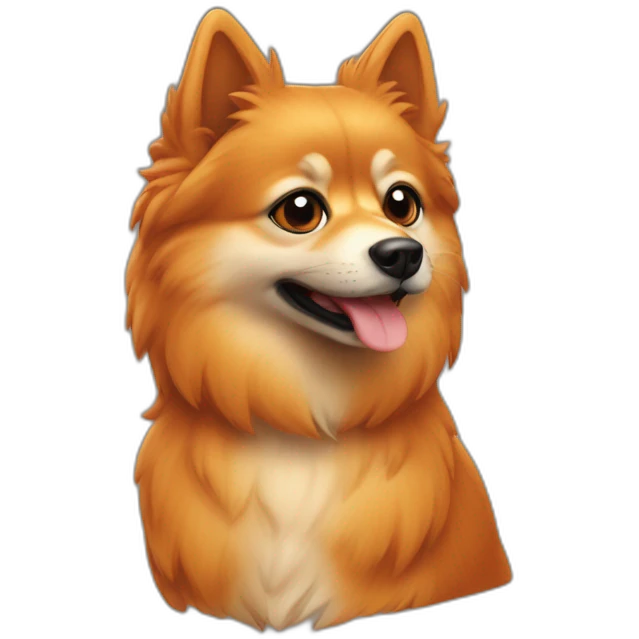 Spitz nain orange museau noir emoji