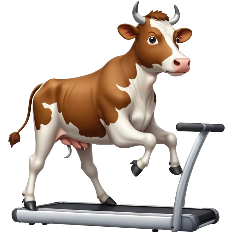 Cow on treadmill emoji