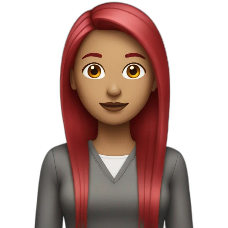 woman with long straight and ruby hair emoji