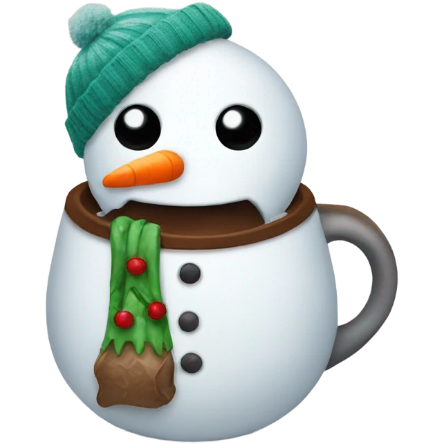 Snowman drinking coffee emoji