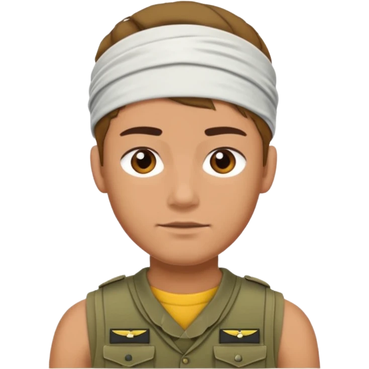 army guy with sleveless and head band  emoji