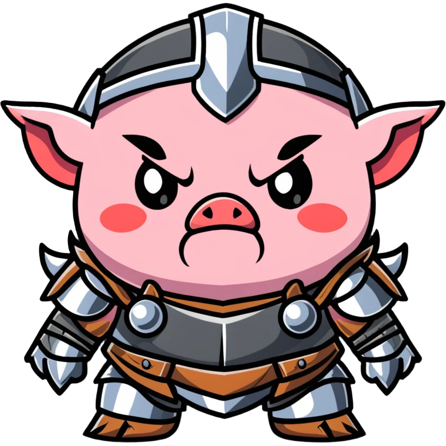 angry Minecraft baby Piglin in leather armor emoji