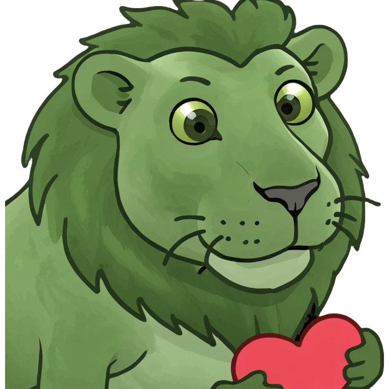 Lion with a heart emoji