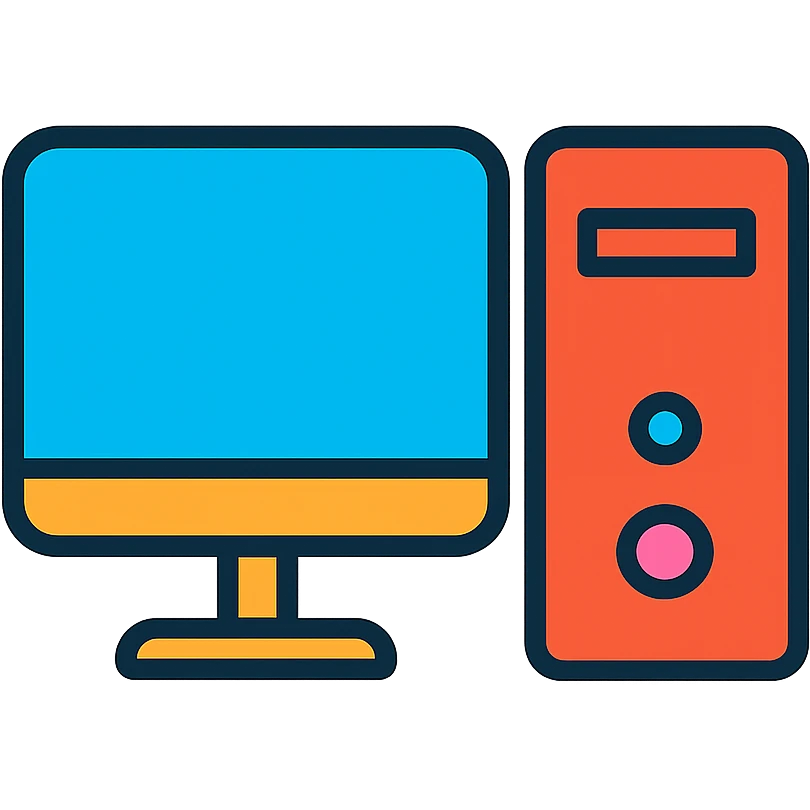 desktop PC, modern, minimal, clean icon style emoji
