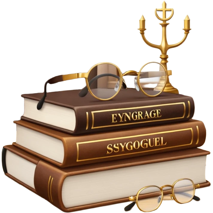 Give me 4 emojis, not an image with a bunch of emojis. Emojis about learning English for young adults that have jewish charedi teacher emoji