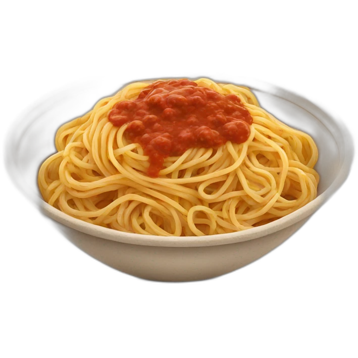 spaghetti with sauce in colosseum-shaped bowl emoji