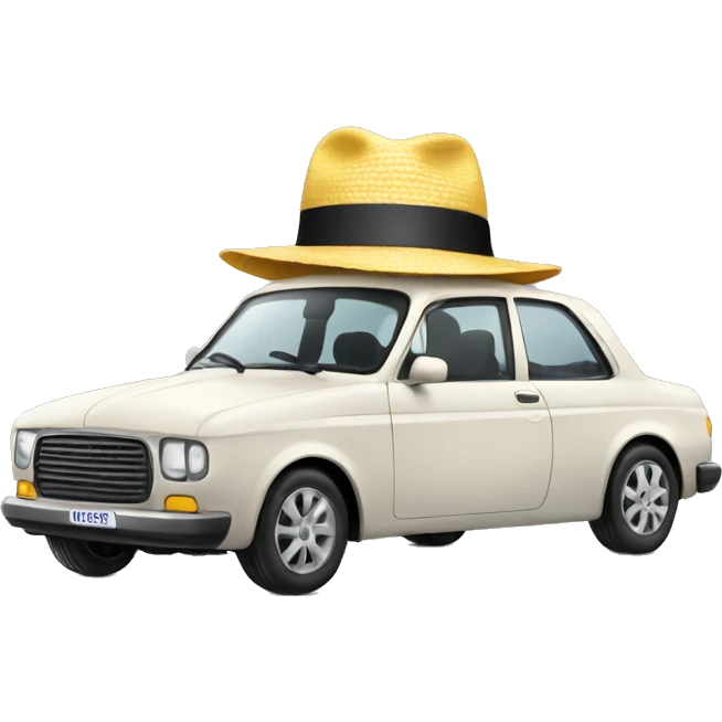 car with hat emoji