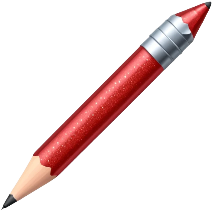red glitter pencil emoji