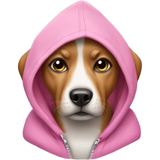 dog wearing a pink hoodie emoji